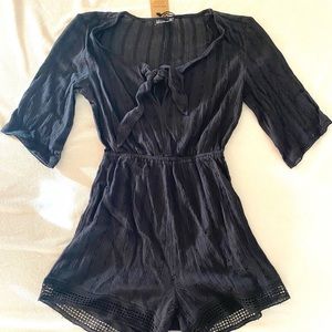 Cotton on black tie up playsuit romper